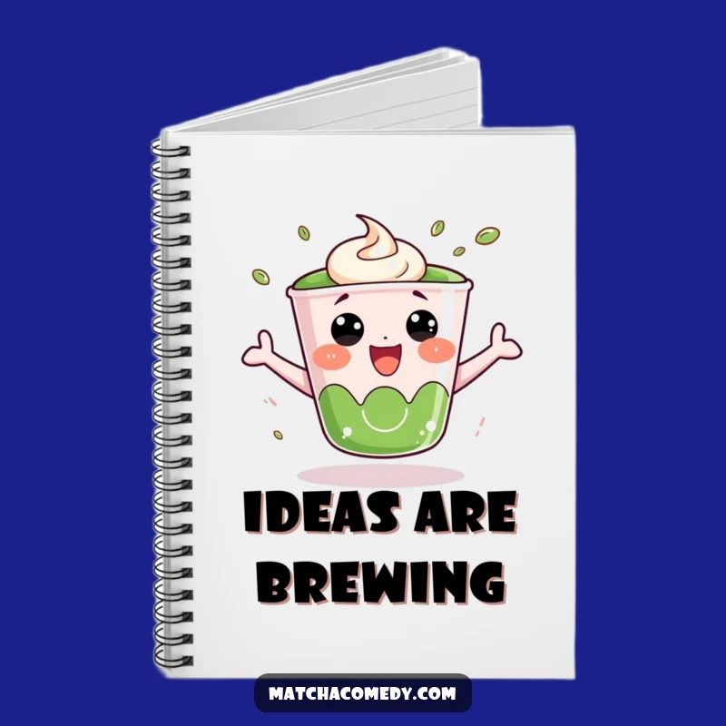 Funny Bouncing Matcha Cup Notebook: Energetic Tea Lover's Journal