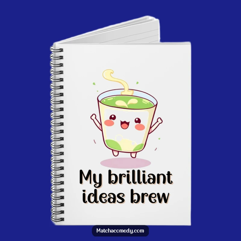 Funny Kawaii Matcha Cup Notebook - Jot Down Energetic Ideas