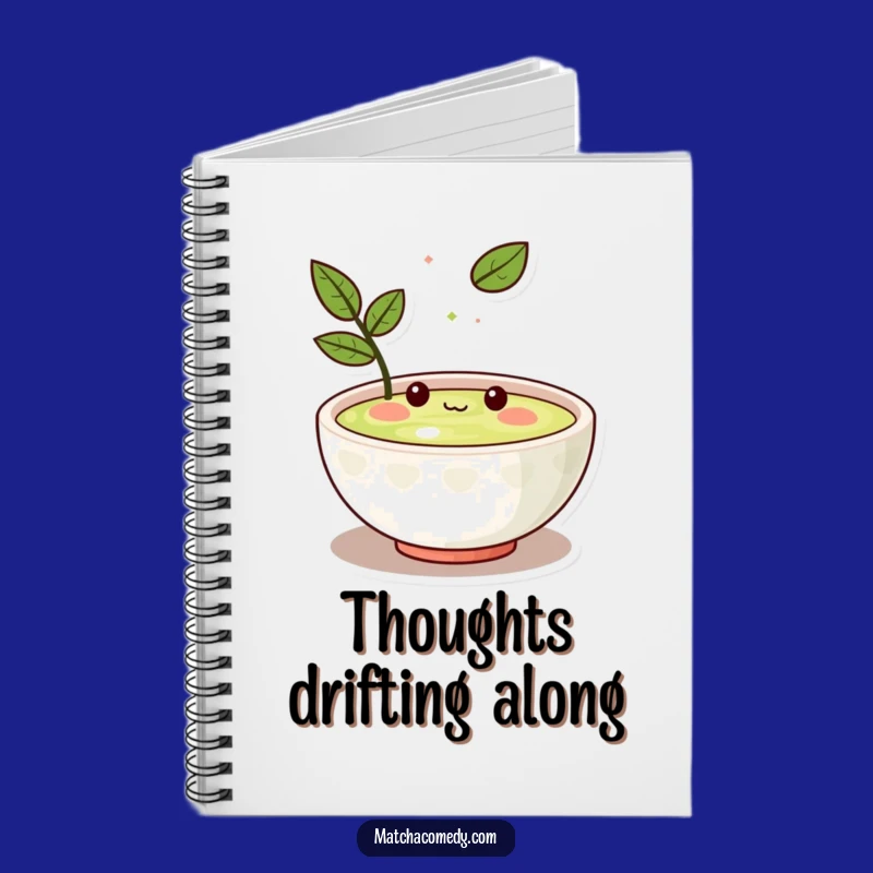 Funny Kawaii Matcha Bowl Notebook - Amused Character Journal, Great Gift Idea