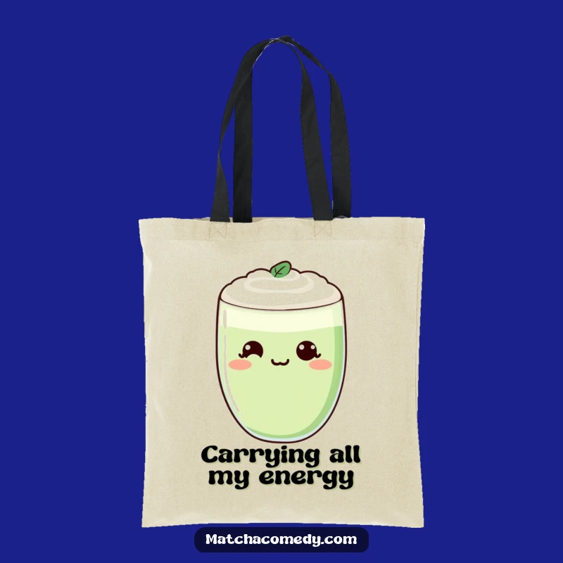 Funny Kawaii Matcha Tote Bag - Cheeky Smirk Art, Stylish and Funny Gift Accessory
