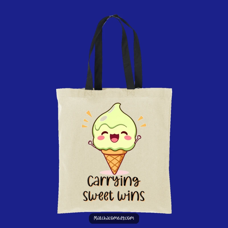 Funny Kawaii Matcha Ice Cream Tote Bag - Carry Your Sweet Style!