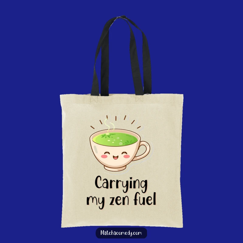 Funny Joyful Matcha Cup Tote Bag: Carry Your Brew & Smiles - Eco-Friendly Gift