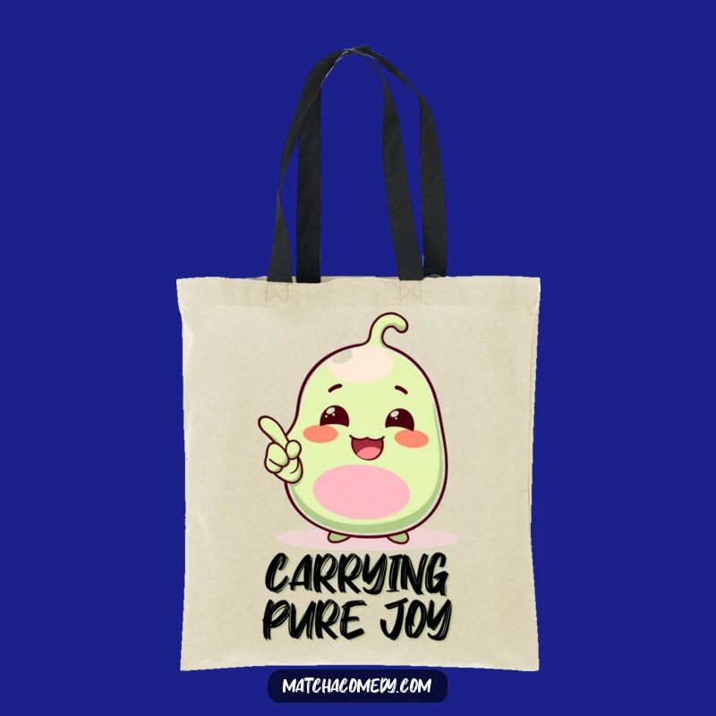 Funny Kawaii Matcha Bean Tote Bag: Giggling & Pointing - Carry Your Laughs - Funny Gift!