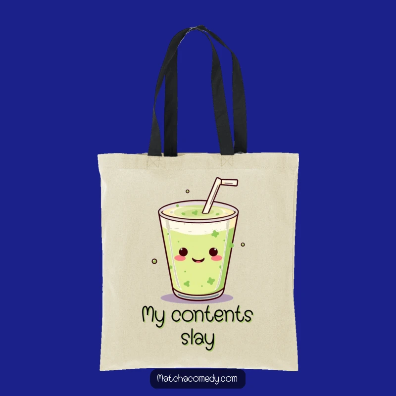 Funny Kawaii Matcha Drink Mic Drop Tote Bag - Statement Accessory for Everyday