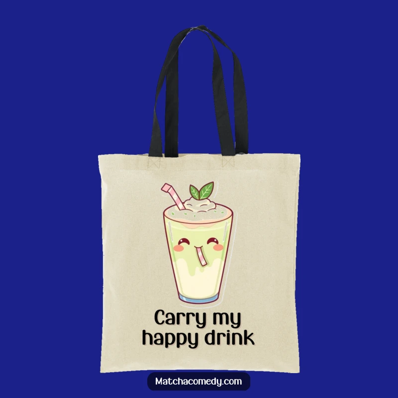 Funny Kawaii Matcha Latte Tote Bag: Carry Your Gleeful Sip