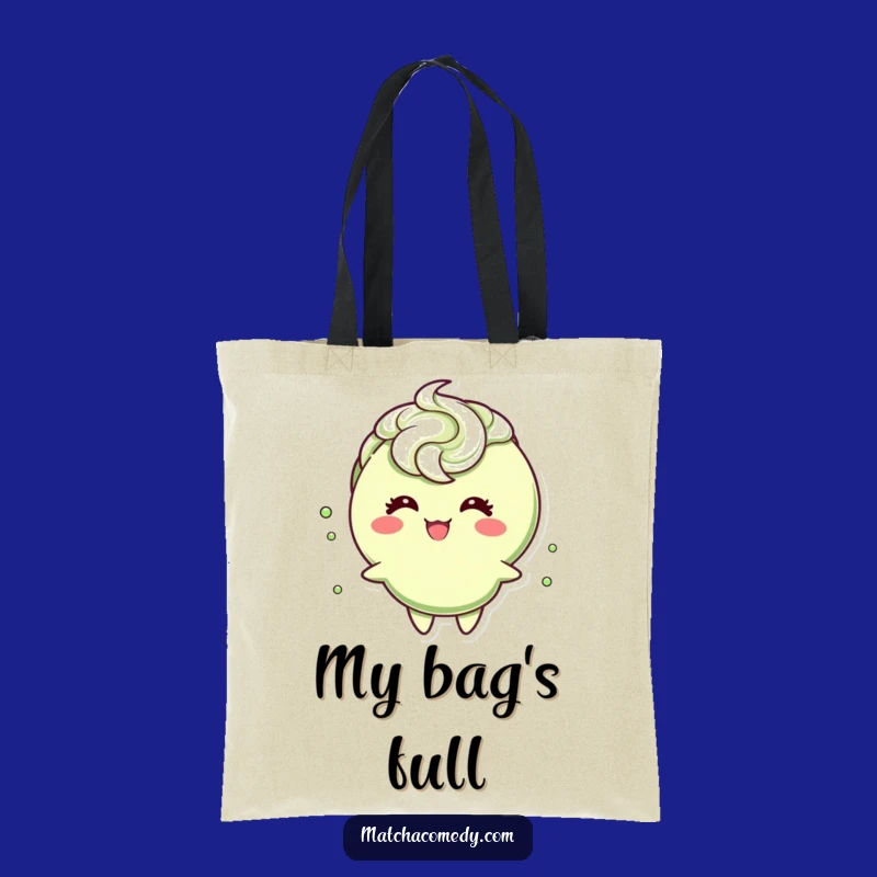 Funny Matcha Giggling Tote Bag: Frothy Swirl, Great for Shopping & Gifts!