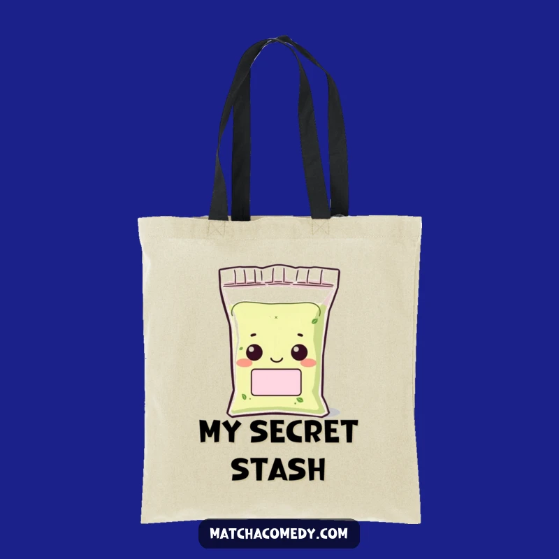 Funny Matcha Powder Grin Tote Bag: Cute Kawaii Character, Perfect Gift