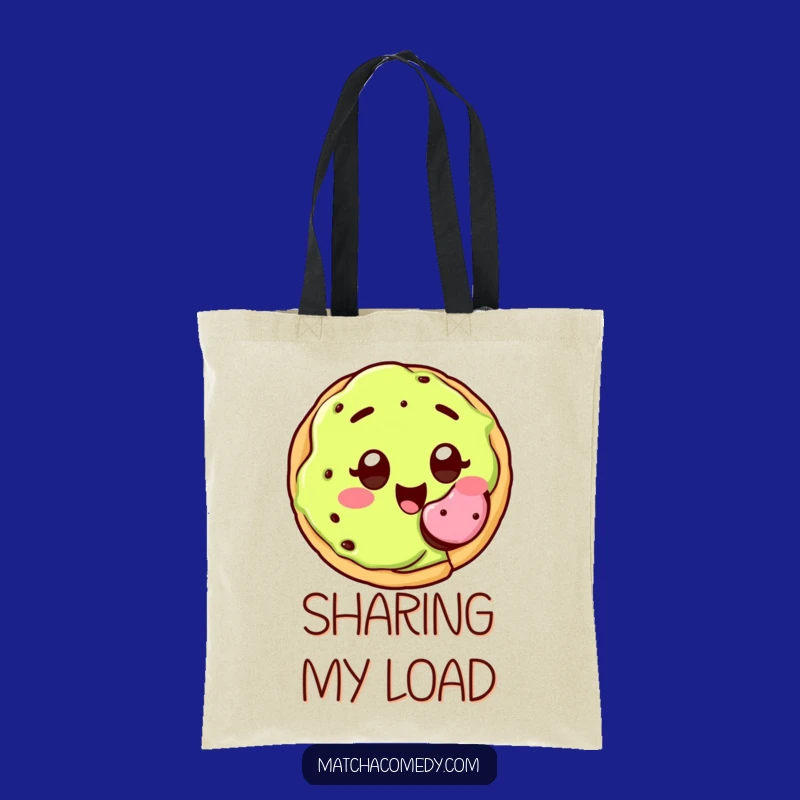 Funny Matcha Cookie Tote Bag: Happy Kawaii Cookie Offering Bite Carryall