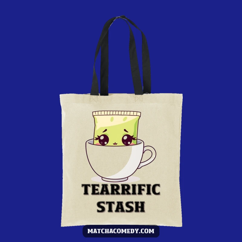 Funny Surprised Matcha Tote Bag: Hilarious Tea Lover Accessory and Shopping Gift